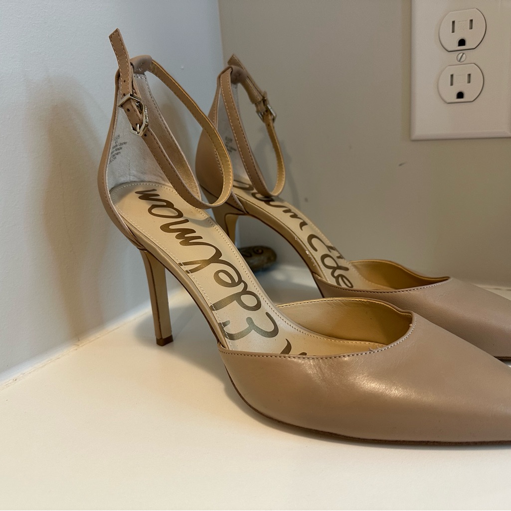 Sam Edelman Beige Ankle Strap Heels